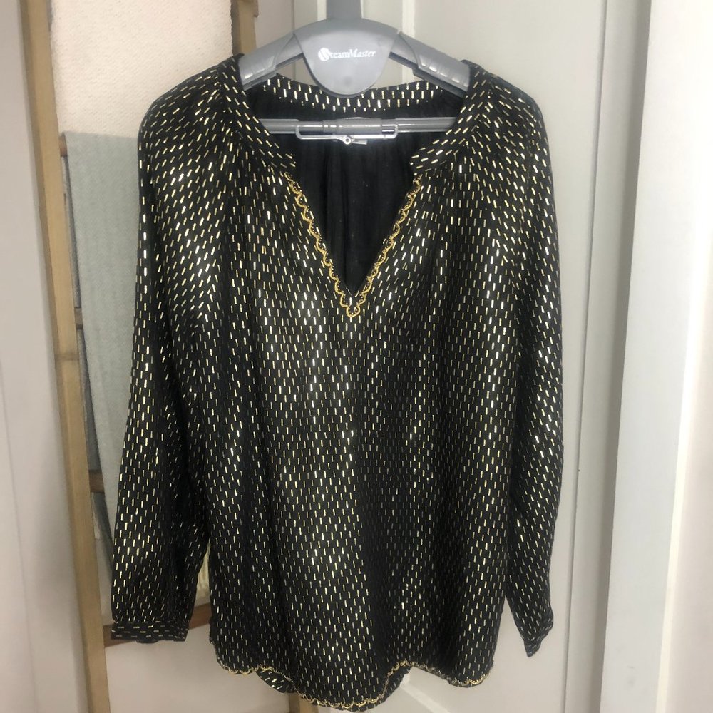 Anthro Velvet-Milla Peasant Top